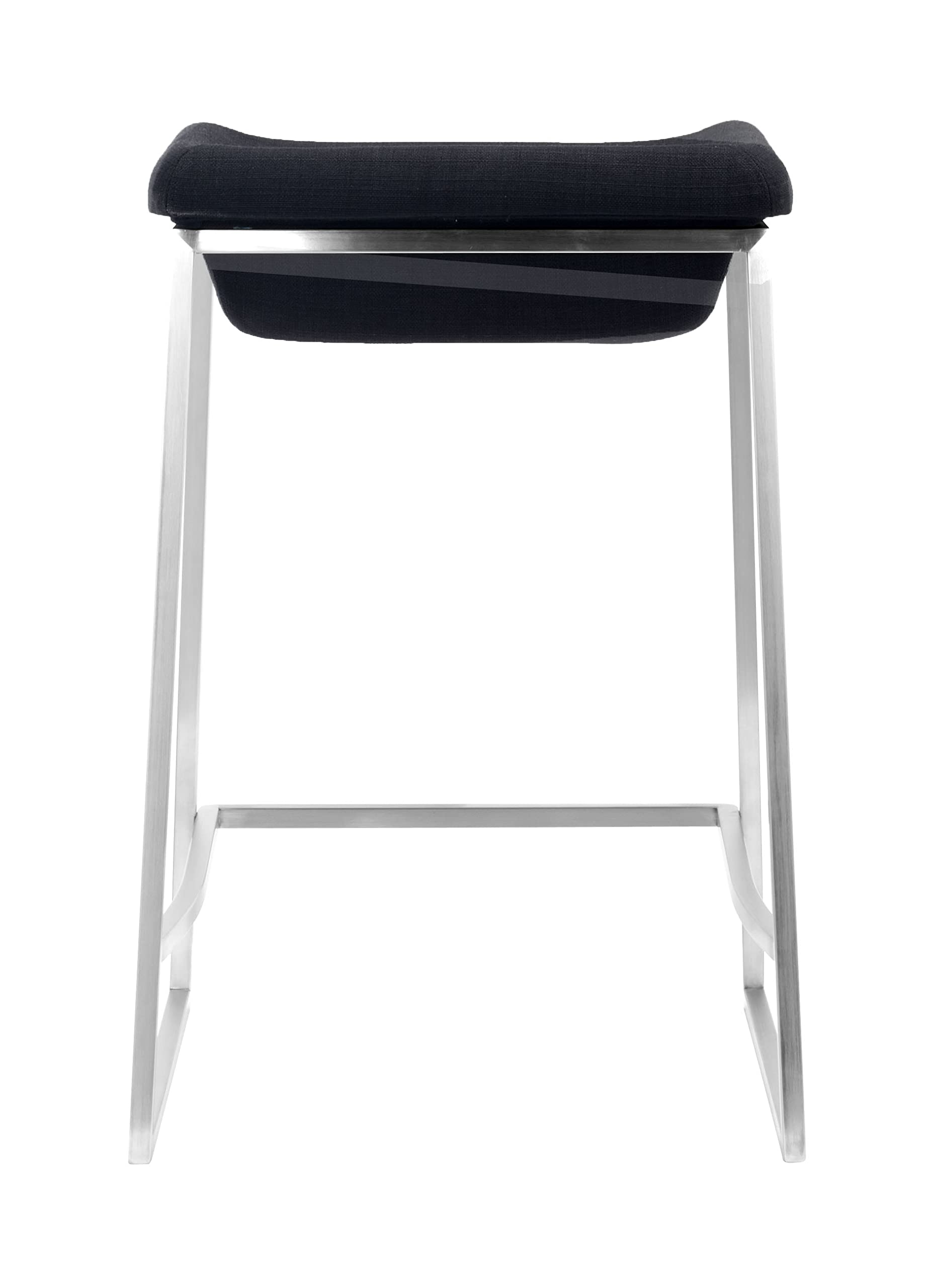 Zuo Lids Counter Stool Set of 2 - Dark Gray Modern Bar Stools for Kitchen Island, Breakfast Nook & Home Decor