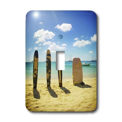 3D Printed Surfboards in The Sand Toggle Switch - Stylish Decorative Switch for Beach Themed Rooms, Surf Shops & Coastal Home Decor