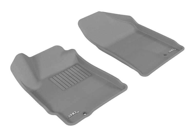 3D MAXpider Custom Fit All-Weather Floor Mats for 2007-2012 Nissan Altima Coupe & Sedan - Kagu Series 1st Row, Gray - Perfect for Daily Commute, Road Trips & Winter Protection