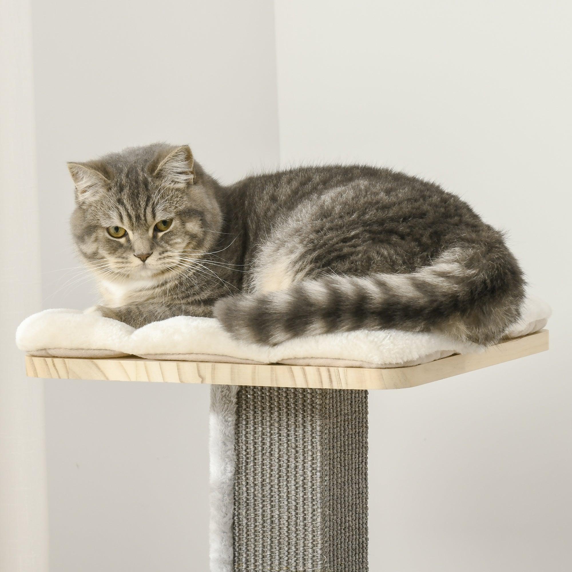 Premium Cat Tree for Indoor Cats - Modern Cat Tower with Scratching Posts, Cozy Perches, Spinning Toys & Ladder - Durable Cat Condo for Climbing, Scratching & Play - Perfect for Small Spaces, Apartments & Multi-Cat Homes