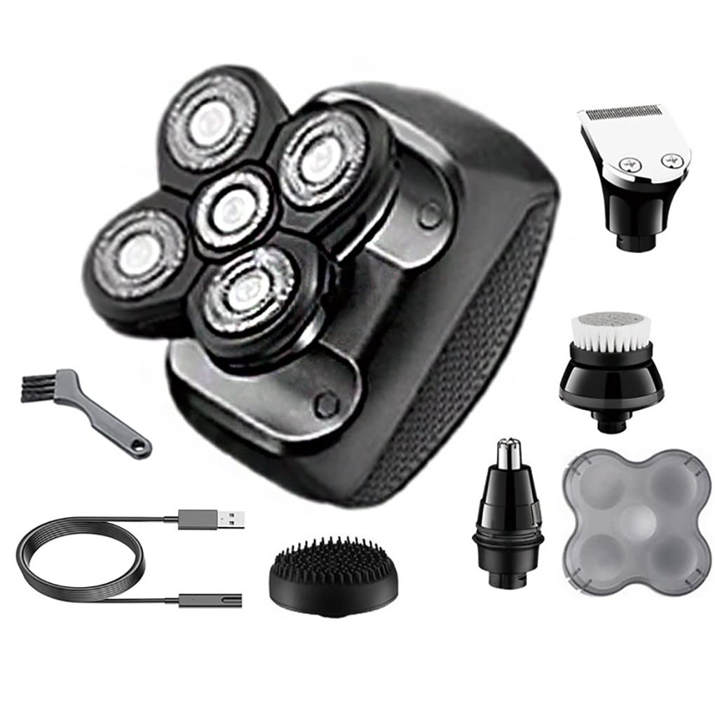 5-in-1 Electric Razor for Men - Rechargeable Wet/Dry Body Groomer, Beard Trimmer & Bald Head Shaver - Waterproof Mens Grooming Kit for Face, Body & Head Shaving at Home or Travel