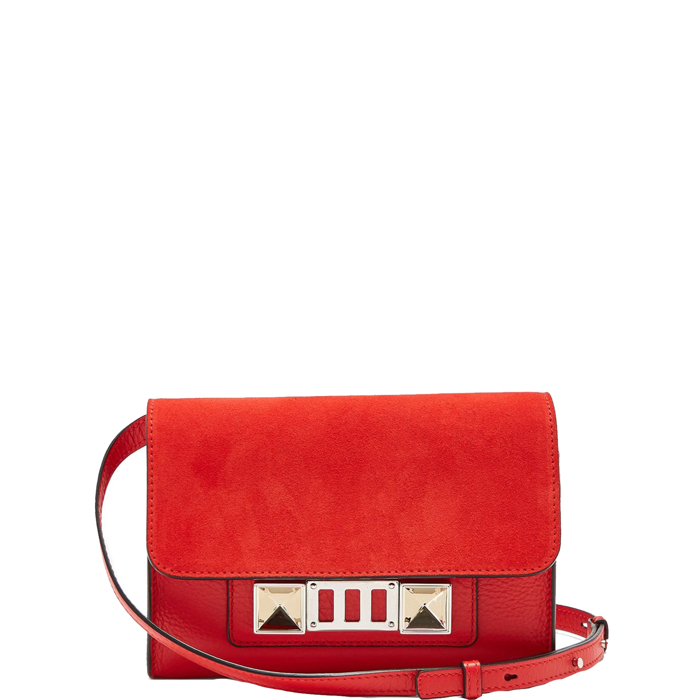 PS11 WOS Suede/Grain Cardinal Red Crossbody Bag - Stylish & Durable Leather Purse for Women, Perfect for Work, Travel & Everyday Use