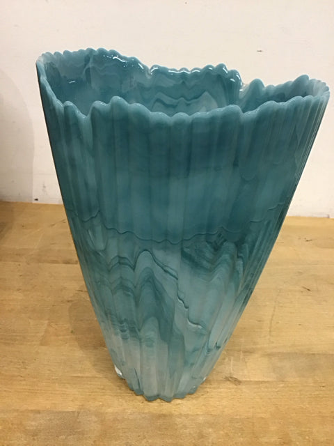 AquavSwirl Glass Vase - 11 Inch Modern Water Wave Design for Home Decor, Wedding Centerpieces & Floral Arrangements