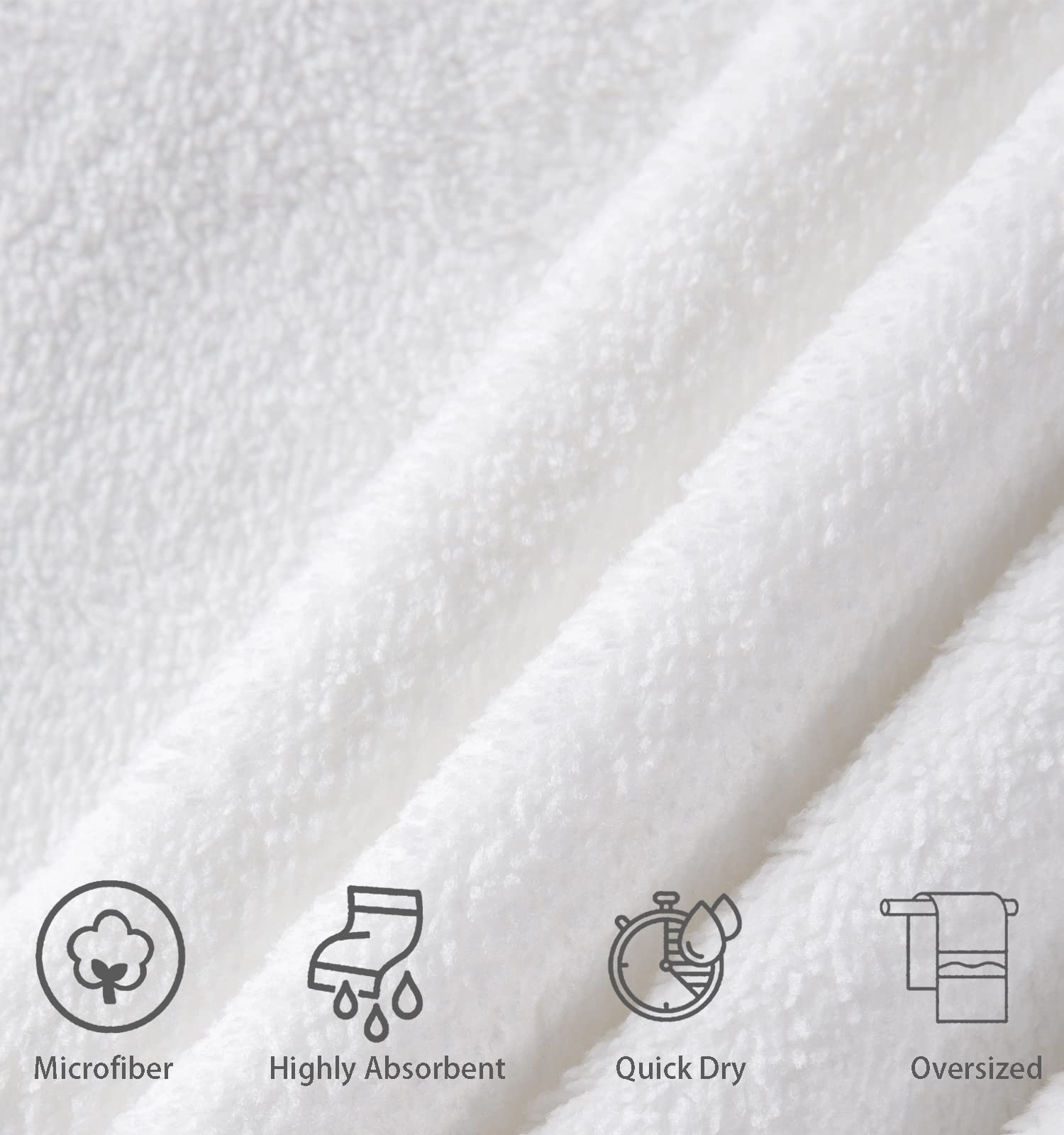 Premium MINCHI 8-Piece Luxury Bath Towel Set - 600 GSM Ultra Absorbent Oversized Bath Sheets (35x70 inches), Hand Towels & Washcloths - Soft Hotel & Home Bathroom Towels for Spa, Gym, Pool & Beach Use - White
