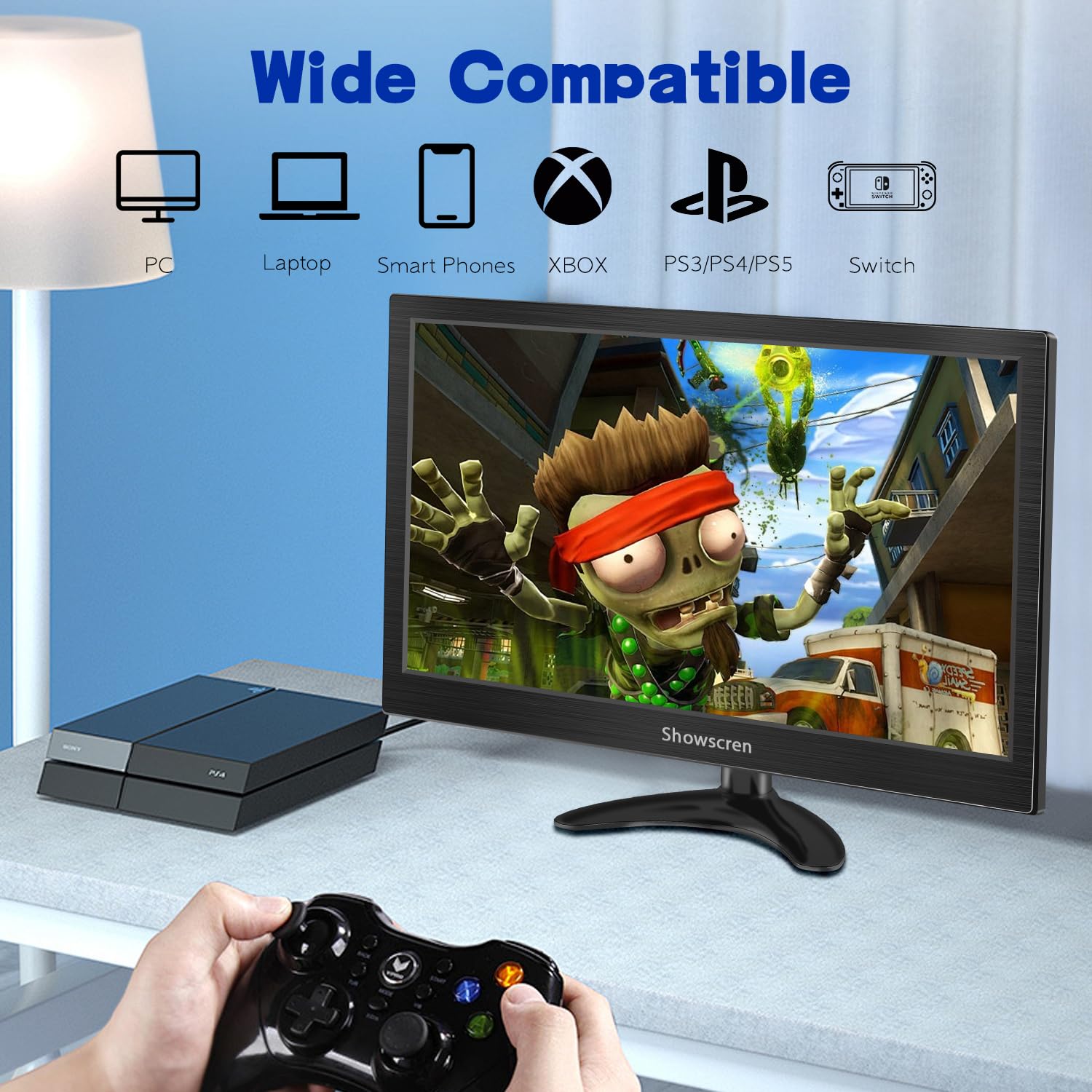 14 Inch Portable Touchscreen Monitor - FHD 1080P HDR Display, 100% sRGB, HDMI/USB-C Connectivity, Built-in Speakers & Adjustable Stand | Perfect for Remote Work, Gaming, and Mobile Office with PC/Laptop/Smartphone