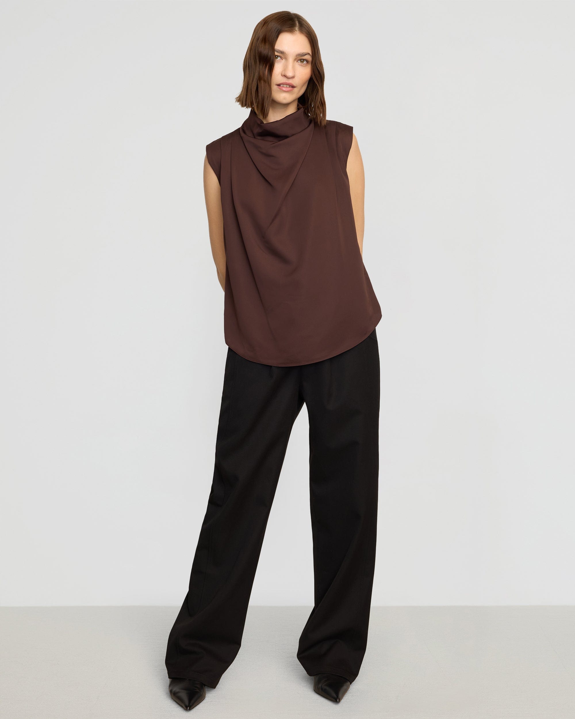 Allegra Women's Sleeveless Blouse with Gathered Neckline - Perfect for Office Wear, Summer Outfits & Casual Occasions