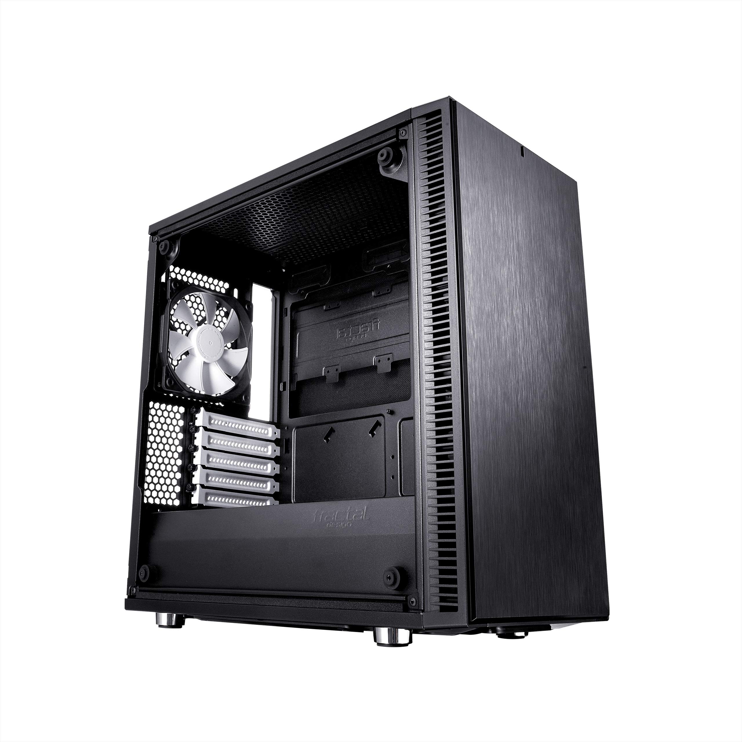 Fractal Design Define Mini C - Compact mATX Mini Tower PC Case - High Airflow Design with 2x Dynamic X2 GP-12 120mm Silent Fans - PSU Shroud & Tempered Glass Side Panel - Black - Perfect for Gaming Rigs and Home Office Workstations