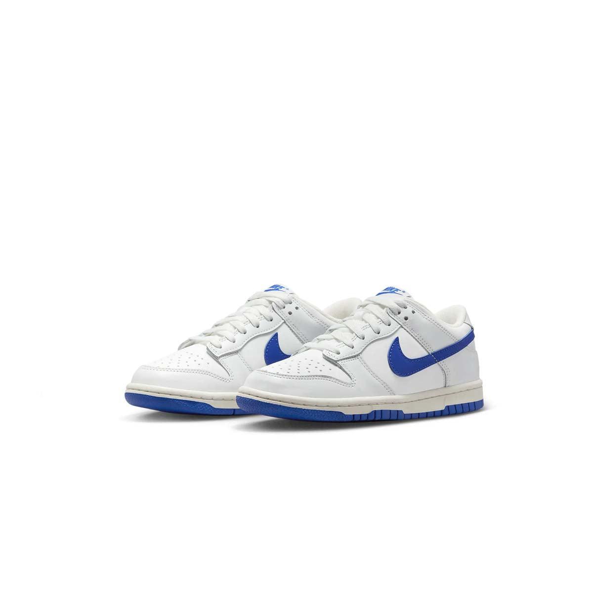 Nike Kids' Dunk Low Sneakers - White & Royal Blue Basketball Shoes for Boys & Girls | Comfortable & Stylish for School, Sports & Casual Wear