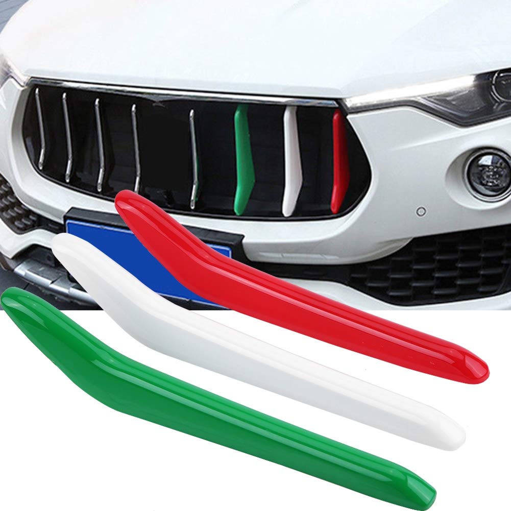 Glossy Black 3D Front Grill Strips for Maserati Levante (2017-2018) - 3-Piece Car Grille Trim Inserts | Premium Exterior Decoration & Protection for Luxury SUVs