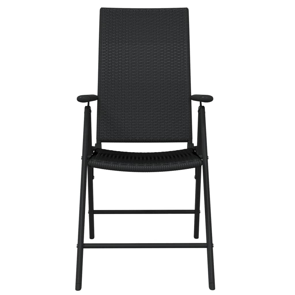vidaXL 3-Piece Patio Dining Set - Outdoor Garden Furniture with Table and Chairs for Lawn, Yard, Terrace & Balcony - Durable Black Seating for Al Fresco Meals & Entertaining