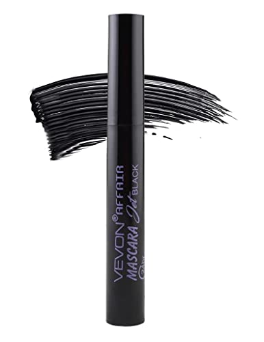 Vevon Beauty Bold Eye Super Lash Waterproof Mascara - Volumizing & Lengthening for Thicker Lashes - Long Lasting Smudge Proof Formula for Day & Night Wear - Perfect for Parties, Weddings & Everyday Makeup Looks