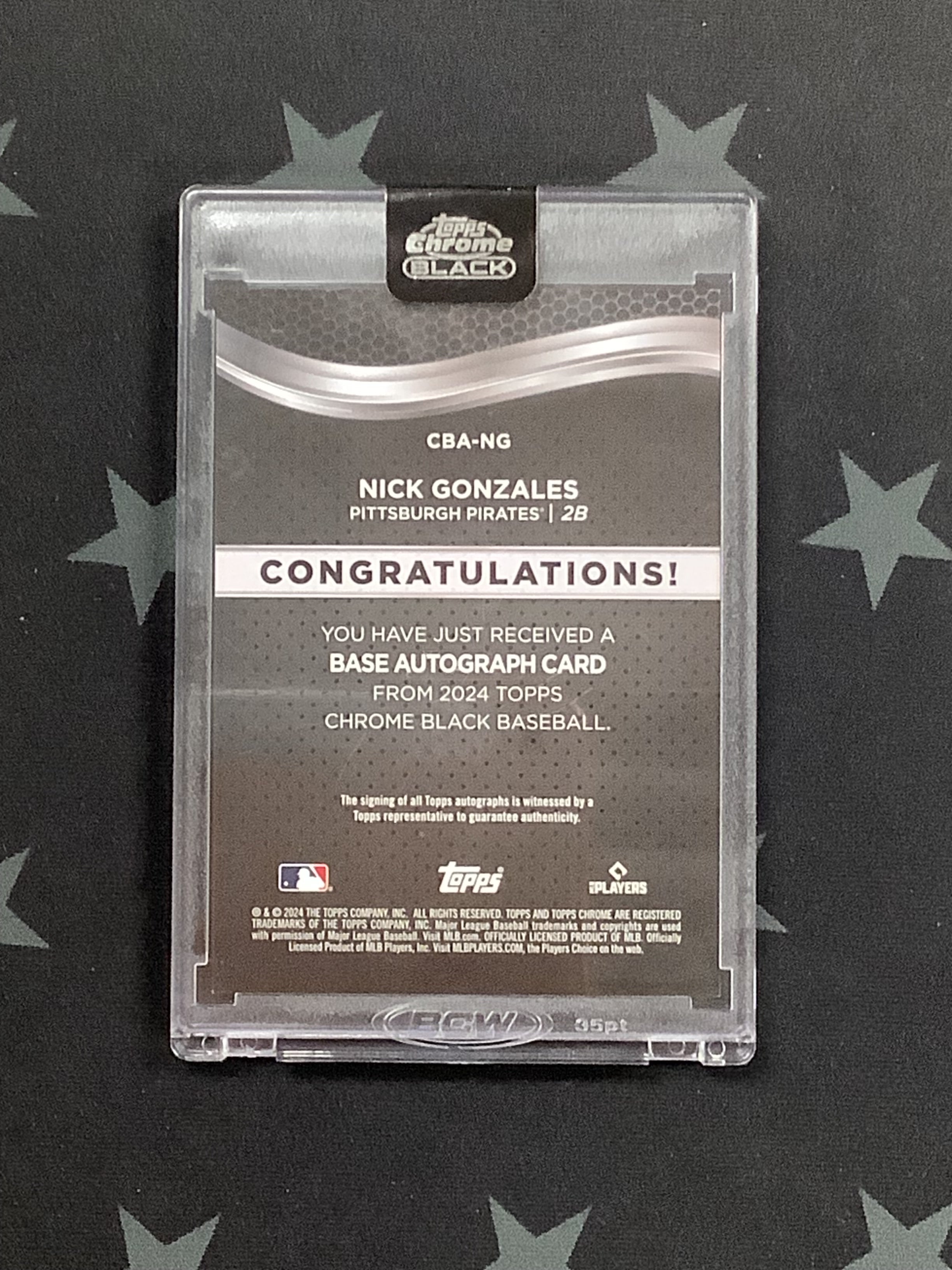 2024 Topps Chrome Black Nick Gonzales Rookie RC Autograph Baseball Card - Limited Edition Collectible for MLB Fans & Sports Memorabilia Enthusiasts - Perfect for Display, Trading, and Investment