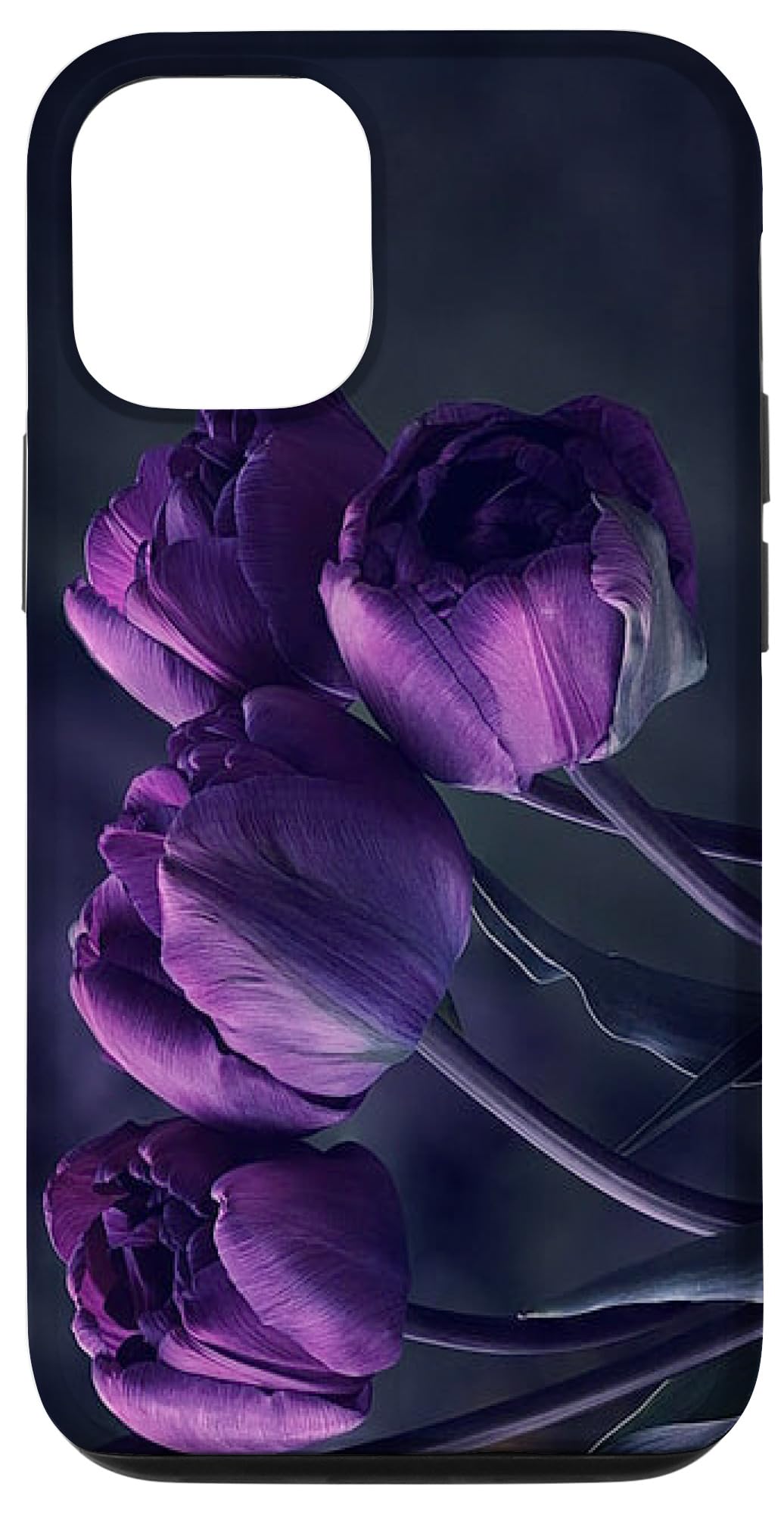 iPhone 12/12 Pro Case - Purple Tulip Flower Nature Pattern Protective Cover | Perfect Gift for Nature Lovers, Birthday & Anniversary Presents
