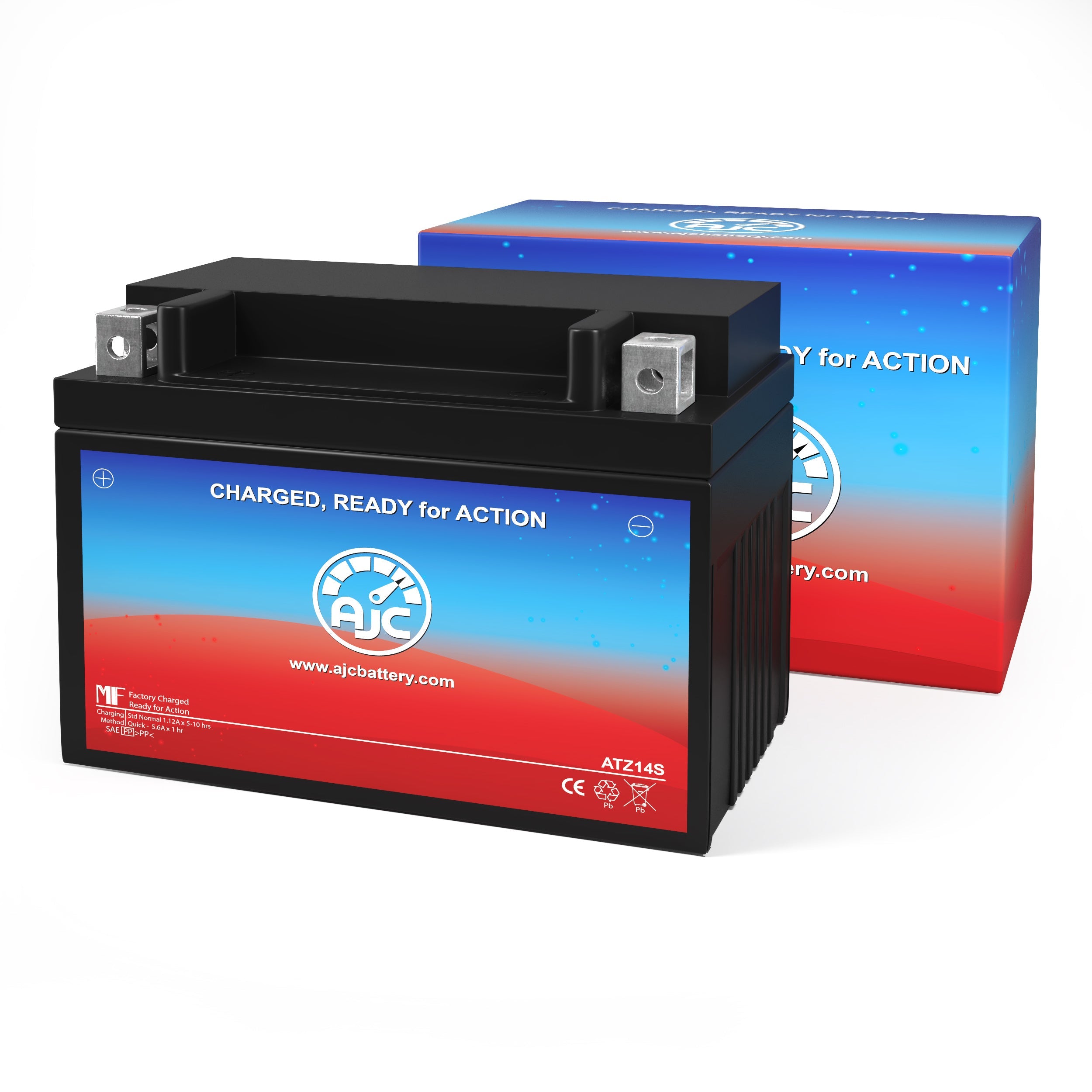AJC Z14S Powersports Battery Replacement - High Performance ATV, Motorcycle & UTV Battery - Perfect for Off-Road Adventures & Powersports Vehicles