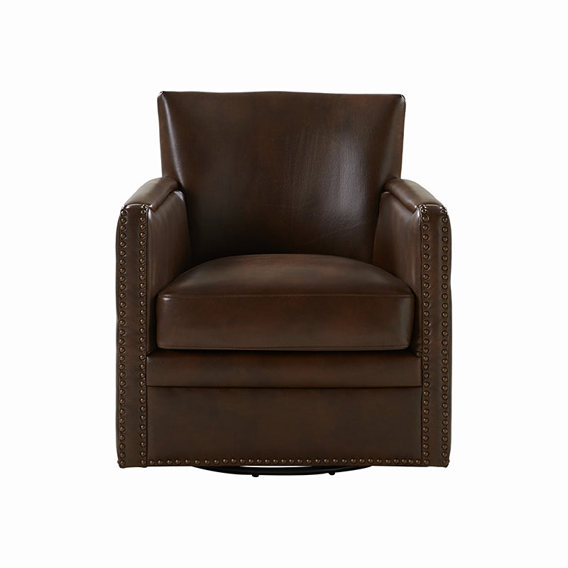 Gloria Genuine Leather Swivel Chair - 360° Rotating Office Chair with Adjustable Height for Home & Office Workspace - Perfect for Conference Rooms, Study Desks and Executive Offices