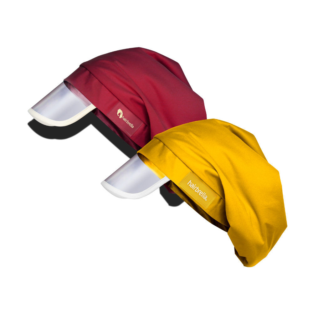 Hairbrella Classic Satin Lined Rain Hat Bundle (2 Pack) - Waterproof & Stylish Hair Protection for Women - Perfect for Rainy Days, Commuting & Outdoor Activities