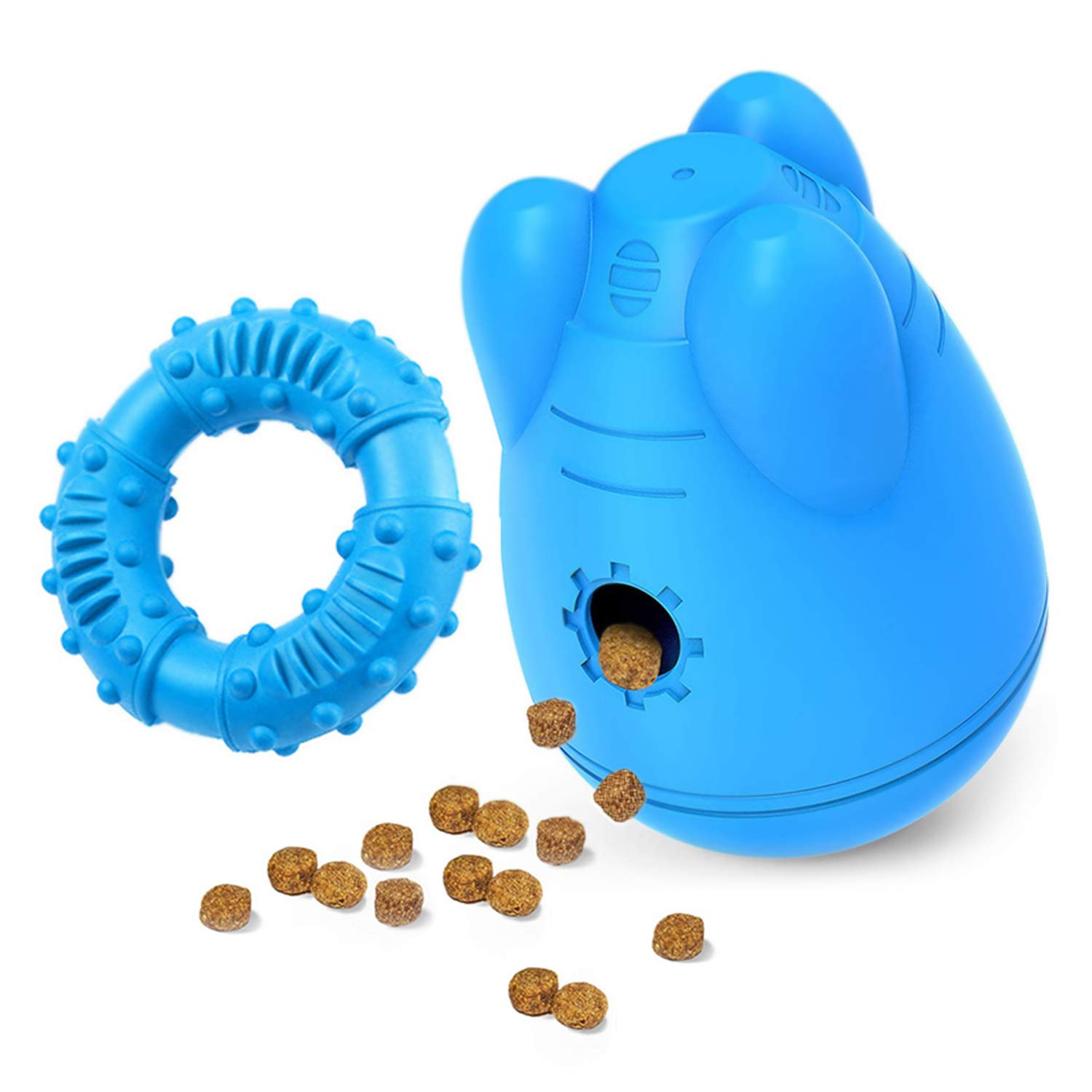 Topyuan Interactive Treat Dispensing Dog Toy - Puzzle Game Chew Toy for Small & Large Dogs, Aggressive Chewers - Non-Toxic Natural Rubber Wobble Feeder (Perfect for Training, Boredom Relief & Mental Stimulation)
