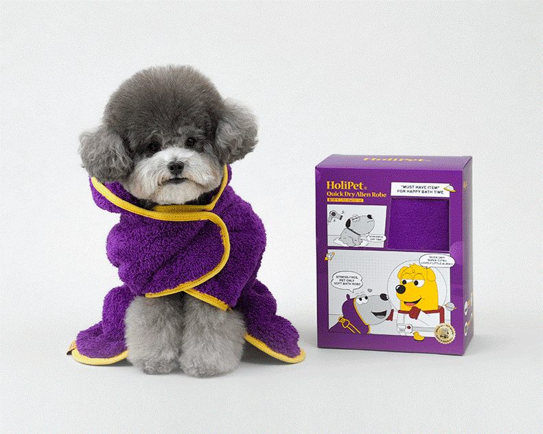 HoliPet Quick Dry Alien Robe for Dogs - Waterproof & Absorbent Pet Bathrobe - Perfect for After Bath, Grooming & Indoor Lounging