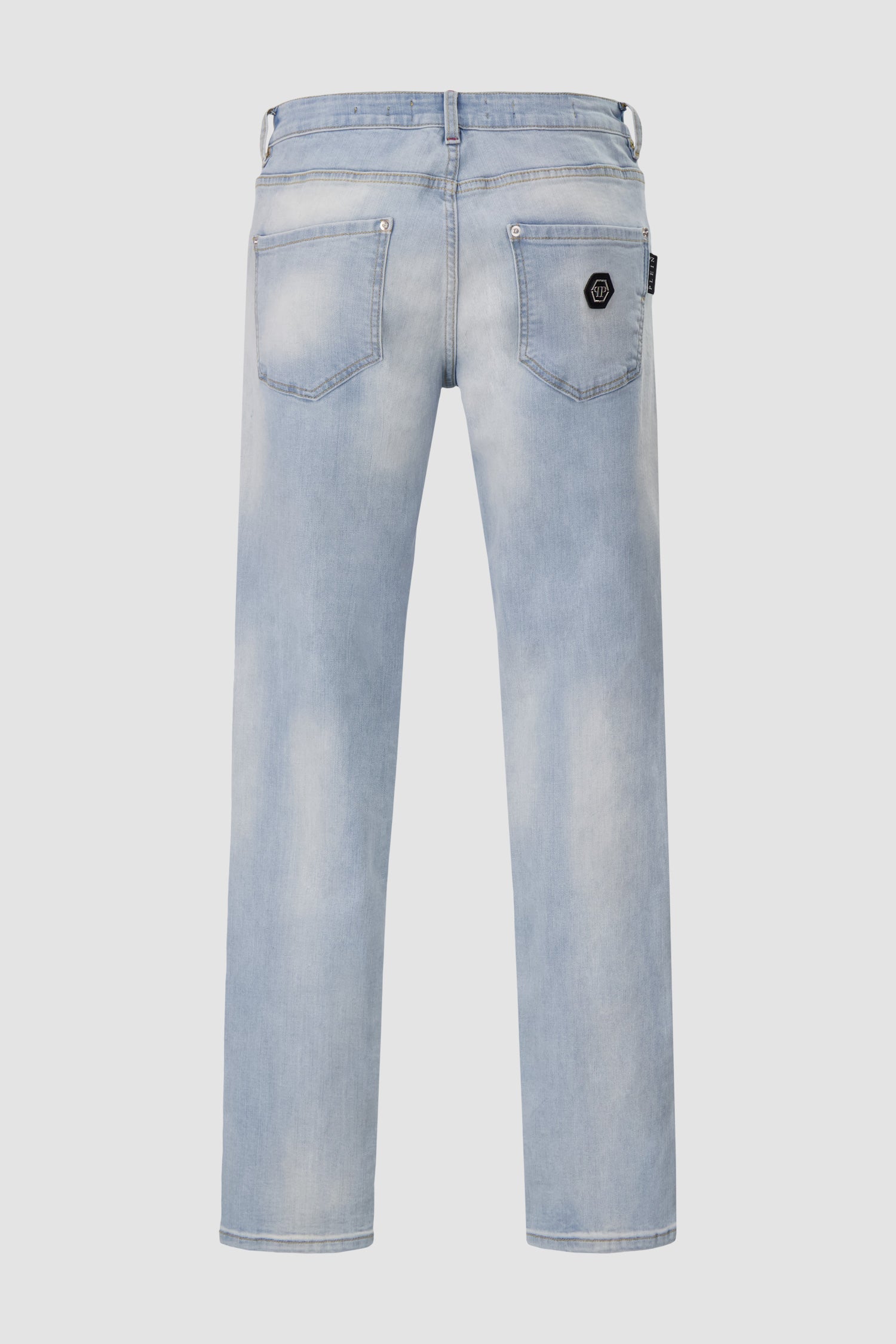 Philipp Plein Denim Super Basic Straight Trousers for Women - High Waist Stretch Jeans | Casual & Office Wear | Perfect for Everyday Outfits and Work Attire