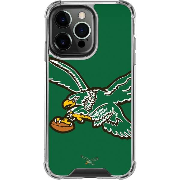 Official NFL Philadelphia Eagles Retro Logo Clear Phone Case for iPhone 15 Pro - Slim Protective Cover with Scratch Resistance - Perfect for Football Fans, Game Days & Everyday Use