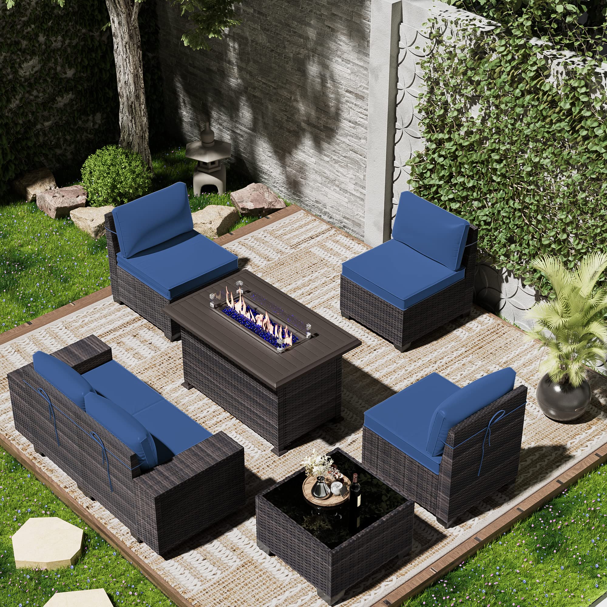 7-Piece Outdoor Patio Furniture Set with 43