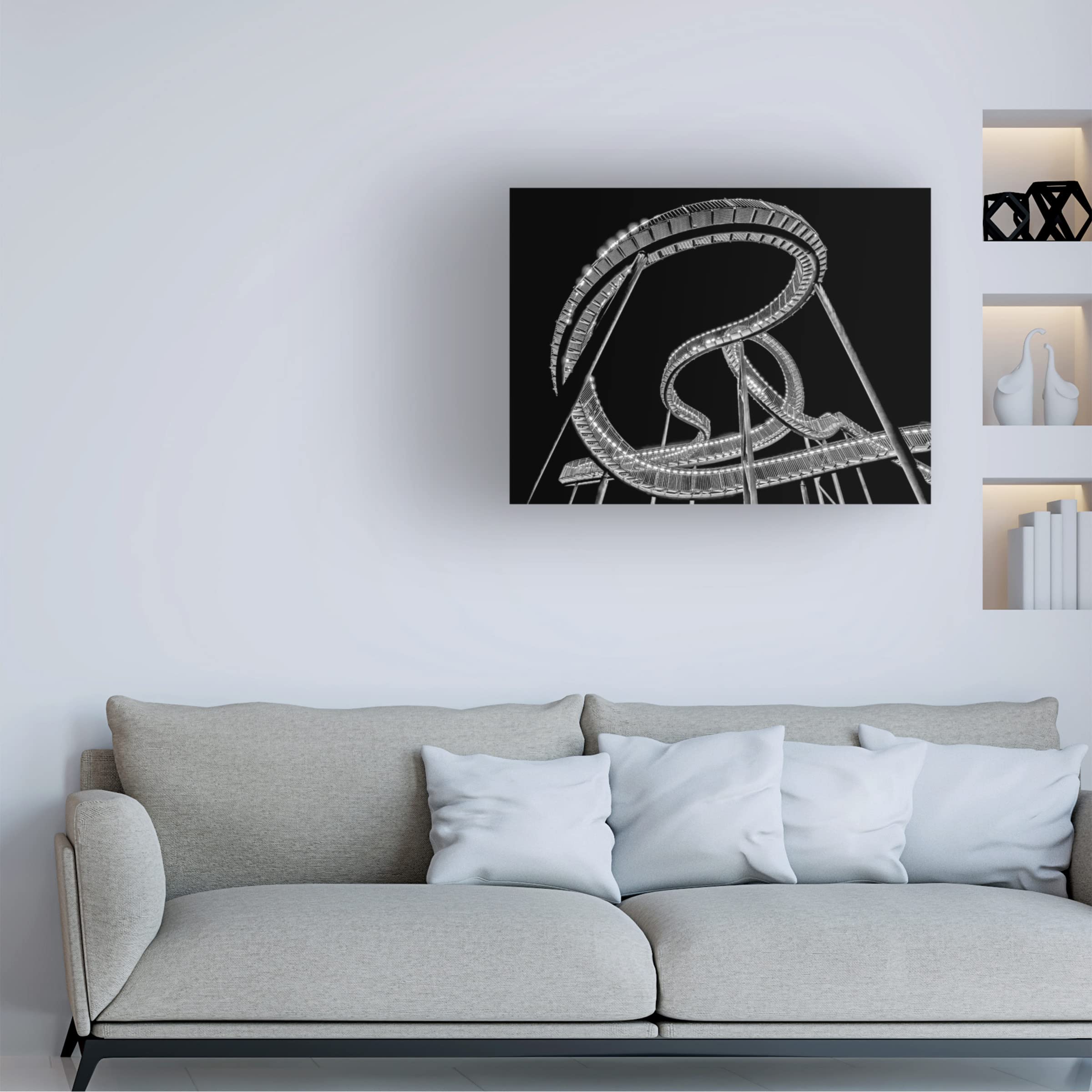 Trademark Fine Art 'Lightsnake' Canvas Wall Art by Holger Schmidtke - Modern Abstract Painting for Living Room, Bedroom & Office Decor