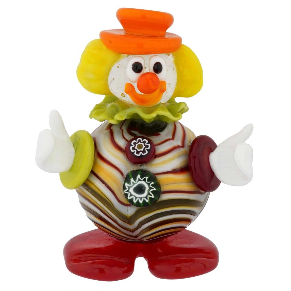 Authentic Murano Glass Clown Figurine - Handcrafted Venetian Art Glass Collectible - Perfect for Home Decor, Gift Giving & Italian Souvenirs
