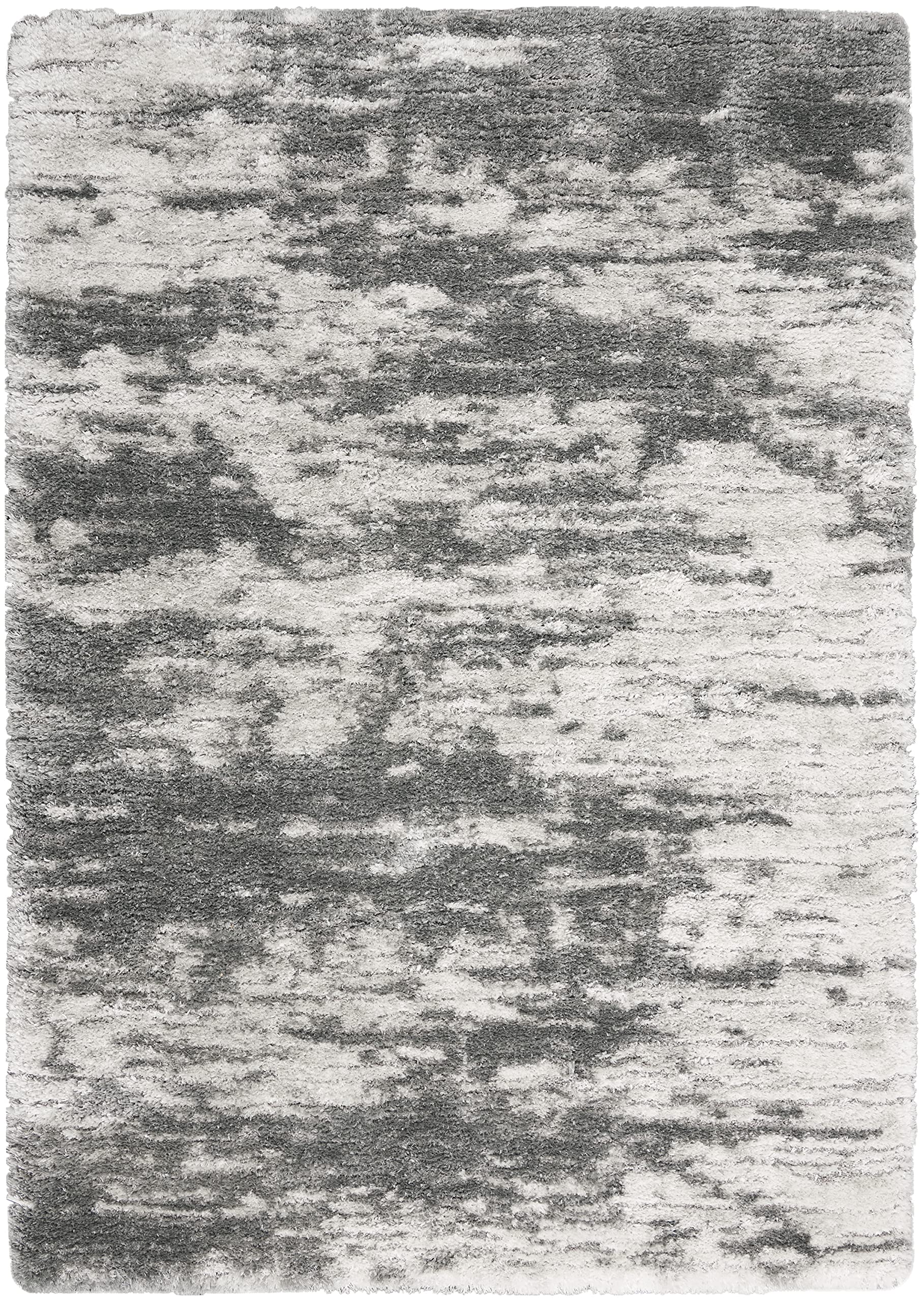 Nourison Luxurious Shag Charcoal/Ivory 4' x 6' Area Rug - Soft Plush, Easy Clean, Non-Shedding, Stain Resistant for Bedroom, Living Room, Dining Room & Kitchen Decor (4x6) - Perfect for Cozy Home, Apartment and Office Spaces