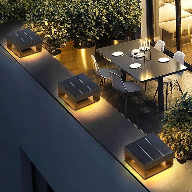 Waterproof Solar Square Outdoor Pillar Lights - Durable Garden Pathway Lighting for Patio, Yard & Driveway