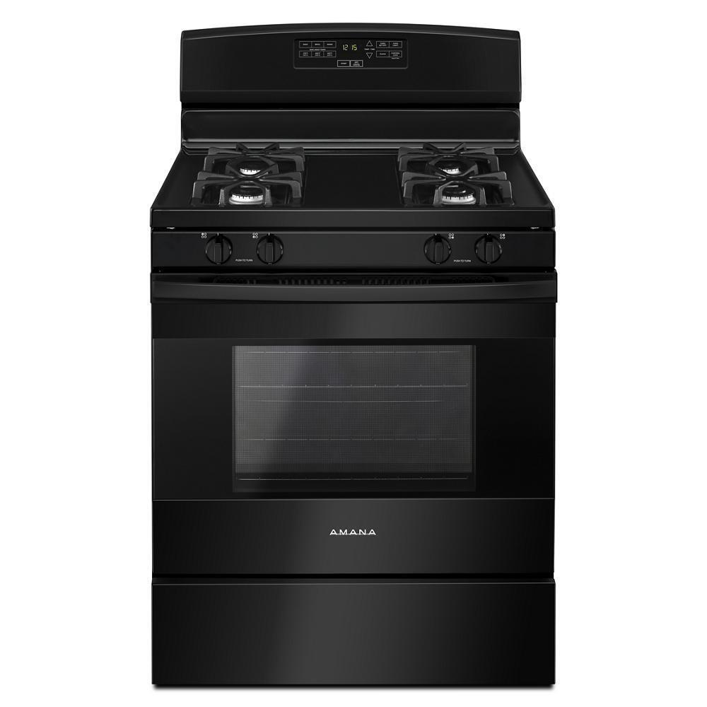 Amana AGR6303MMB 30 Inch Gas Range with Bake Assist Temperature Control - Perfect for Home Kitchens & Baking Enthusiasts