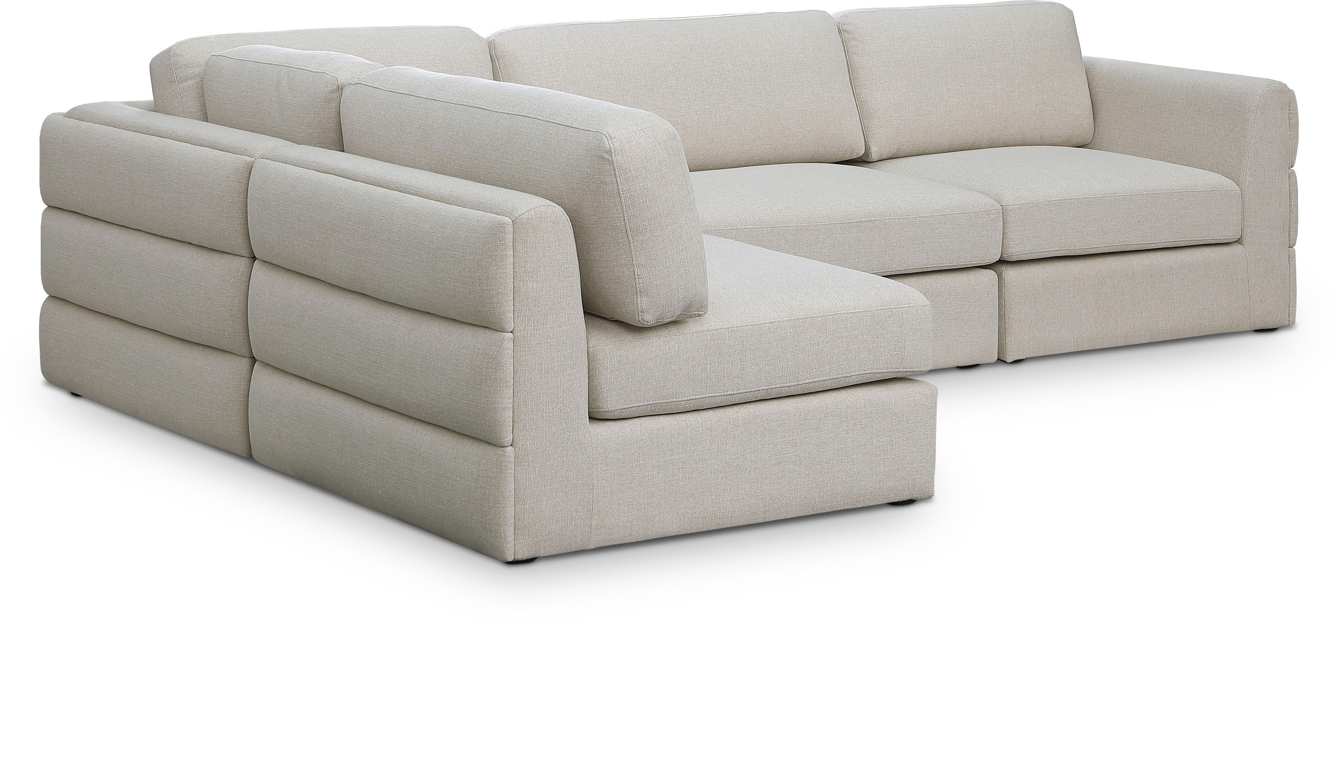 Beckham Durable Linen Textured Fabric Modular Sectional Sofa - Modern Living Room Furniture for Home Theater & Family Gatherings