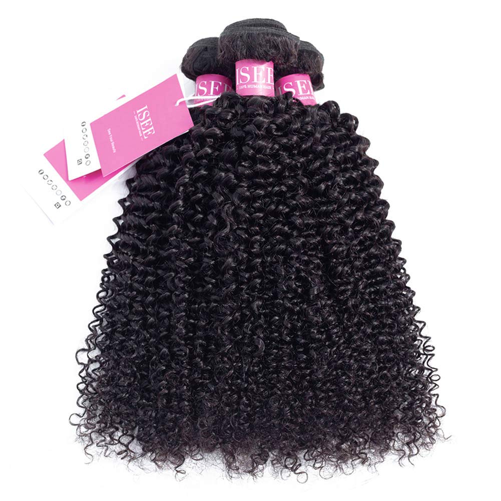 ISEE 100% Virgin Malaysian Deep Curly Jerry Curly Human Hair Extensions - 3 Bundles (26/26/26 Inch) | Unprocessed Natural Black Hair | Safe for Coloring & Styling | Perfect for Daily Wear, Special Occasions & Salon Styling