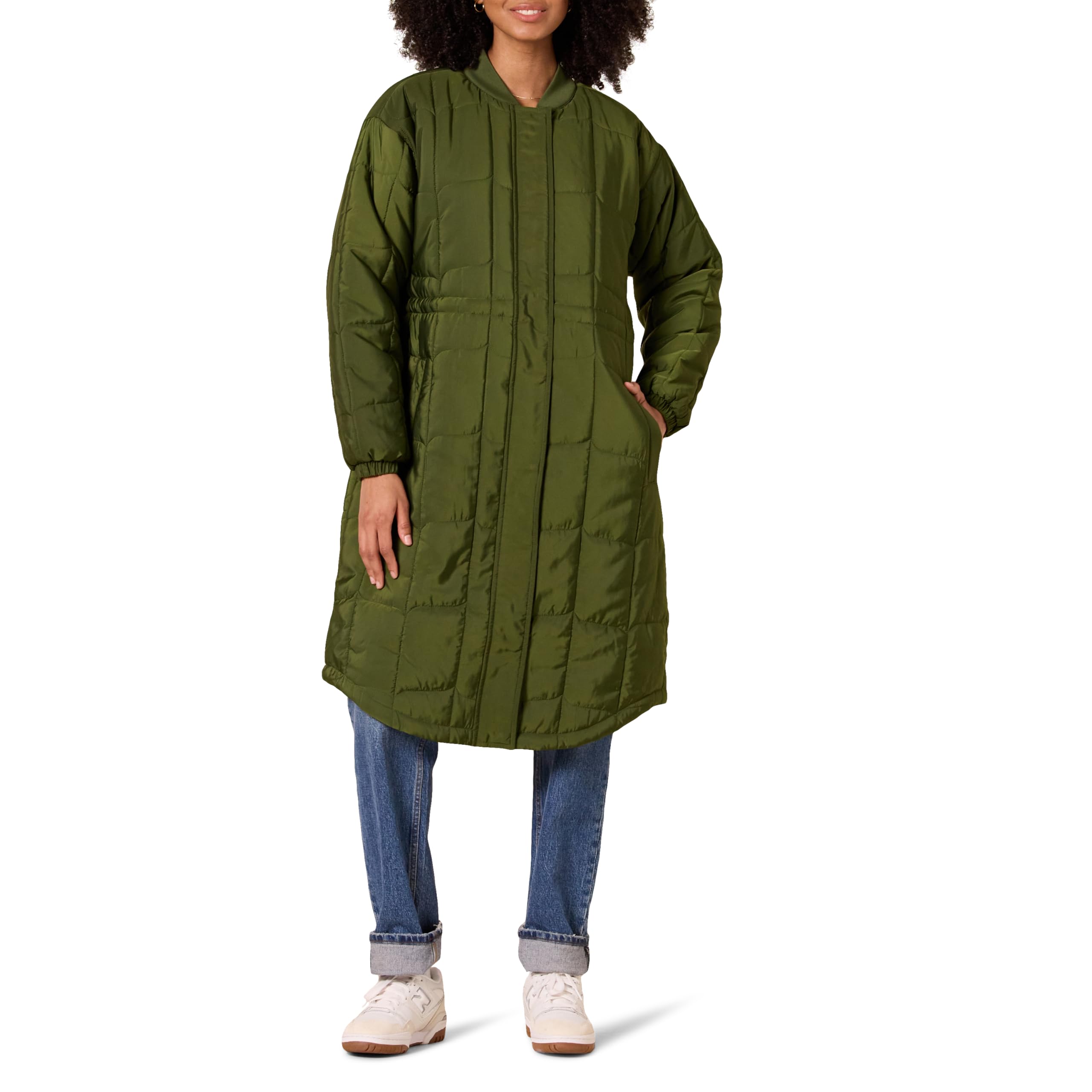 Amazon Essentials Women's Oversized Quilted Coat - Winter Warm Puffer Jacket with Hood, Plus Size Available (Perfect for Cold Weather, Outdoor Activities & Casual Style)