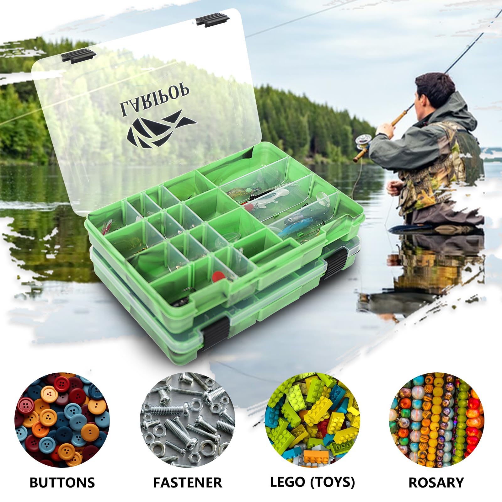 **Premium Fishing Tackle Box Organizer – Transparent Plastic Storage Box with Bait Separator, Angler's Equipment for Tools & Accessories (2-Pack/4-Pack) – Ideal for Fishing Trips, Camping & Outdoor Adventures**