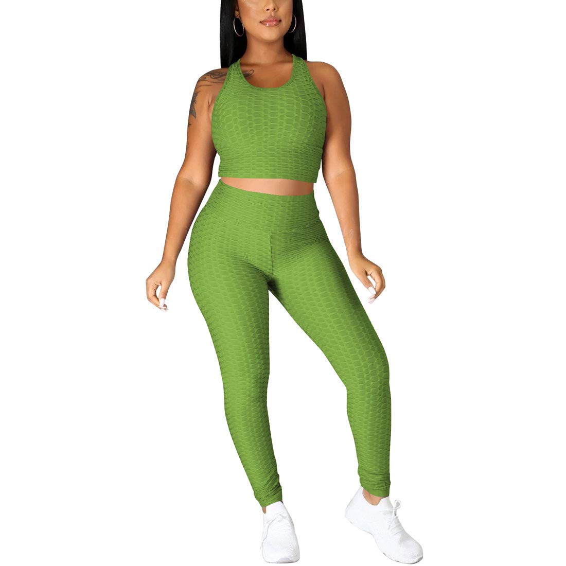 Nimsruc Women's 2-Piece Workout Sets - Sexy Summer Jogging Suits & Casual Bodycon Tracksuits | Gym, Running, Yoga & Lounge Wear