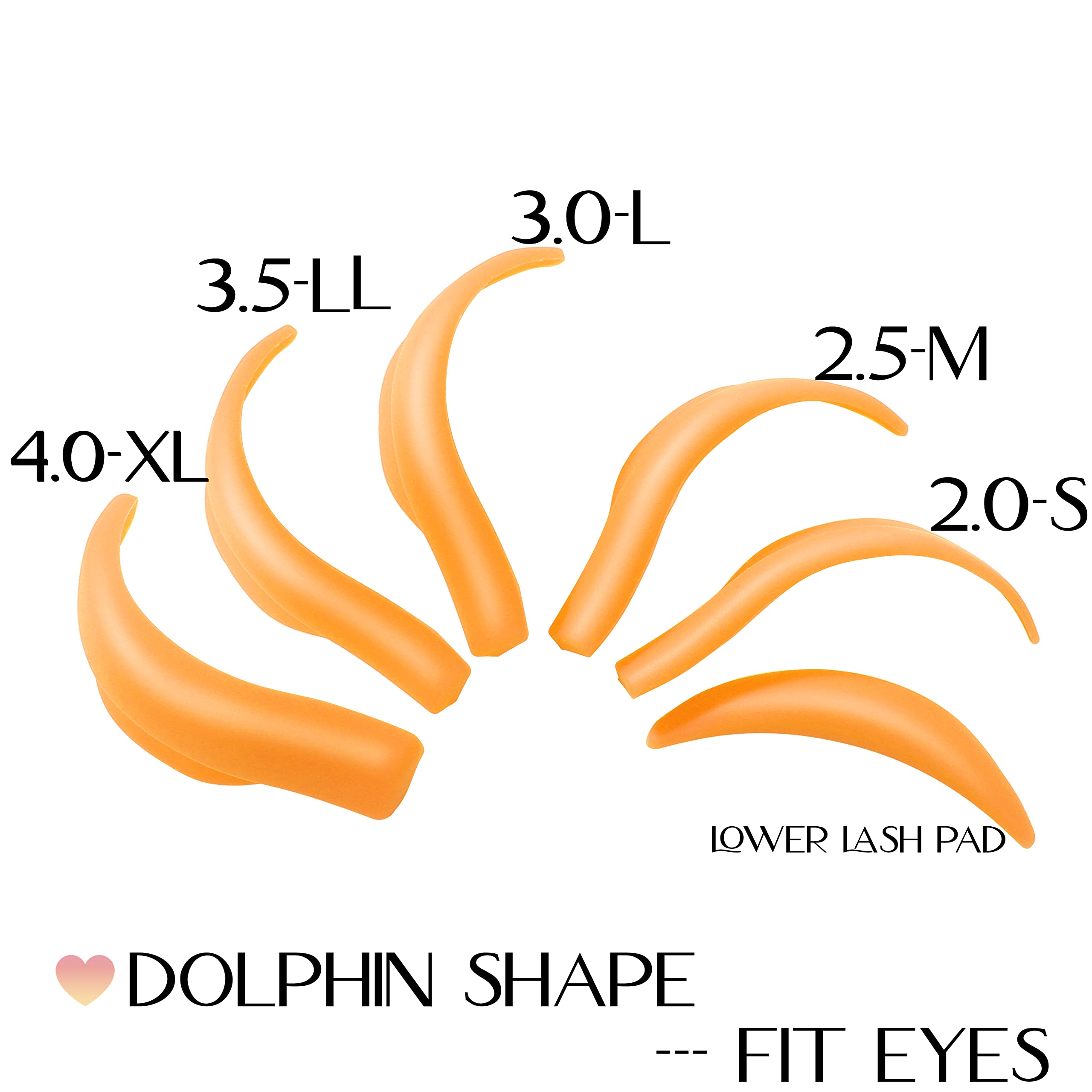 Premium Lash Lift Pads - Mega L Curl Eyelash Perming Rods for Long-Lasting Lift & Volume | Orange Lamination Shields for Salon & DIY Lash Perming at Home