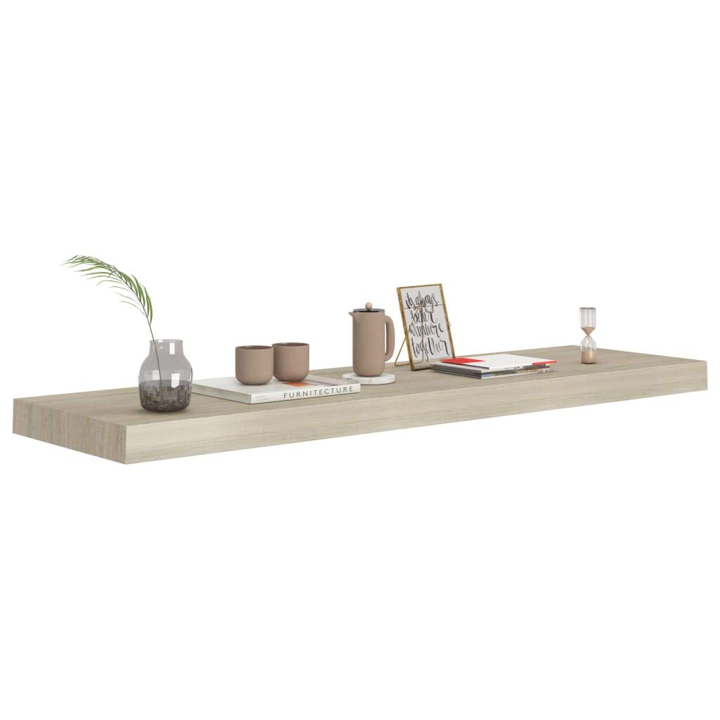 **Floating Shelf Wall Mount - 2 Pack Oak Wood MDF Shelves 35.4