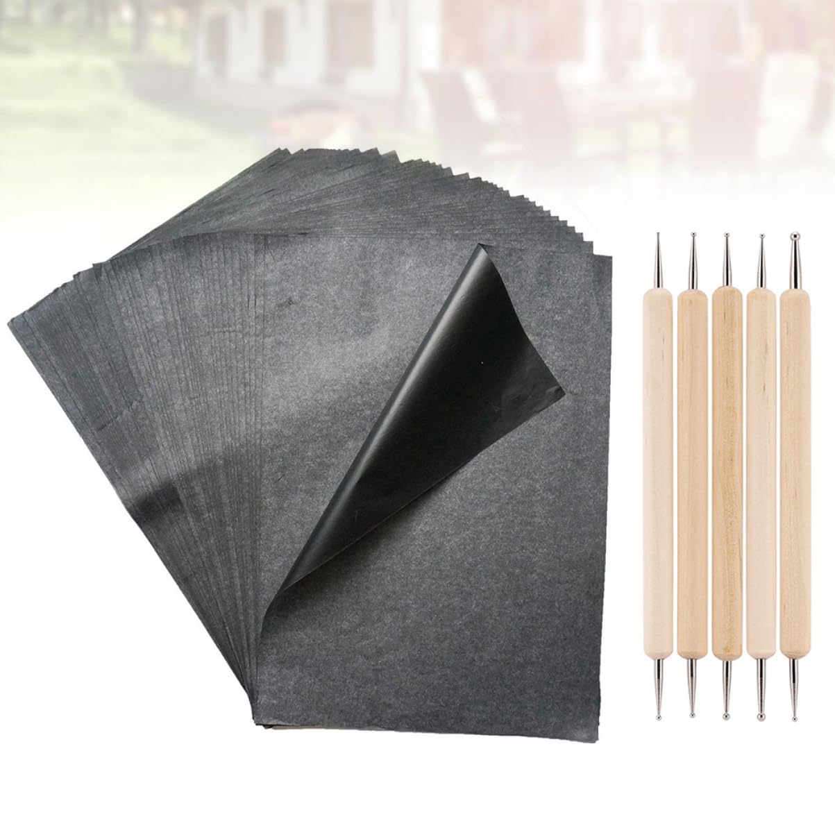 STOBOK A4 Carbon Transfer Paper Set (21x29.7cm) - Single Sided Graphite Tracing Paper for Canvas, Wood & Fabric - Perfect for DIY Crafts, Sewing Patterns & Art Projects