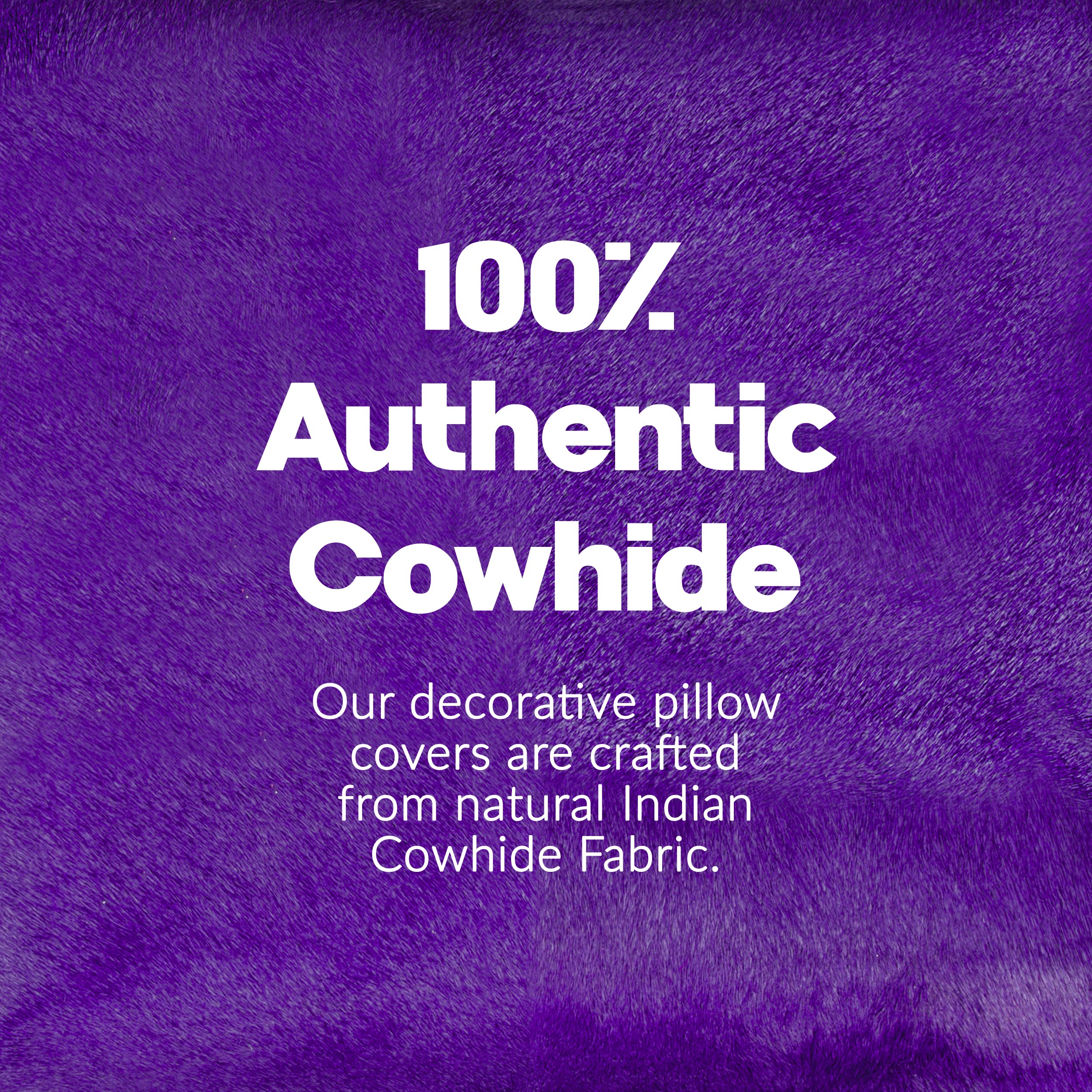 Premium 100% Natural Cowhide Throw Pillows with Polyester Insert - Handcrafted Purple Accent Pillow 12x20 inches for Sofa, Bedroom & Living Room Decor