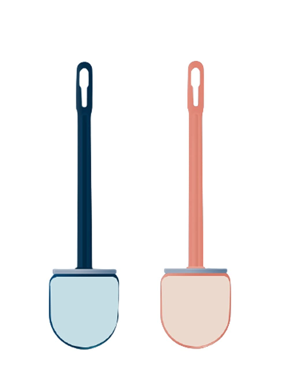 Automatic Self-Cleaning Toilet Brush Set with Wall-Mounted Holder - Quick-Drying Silicone Toilet Plunger & Brush Combo (Blue) for Bathroom Cleaning & Hygiene Maintenance - Perfect for Small Spaces, Apartments, and Modern Home Sanitation