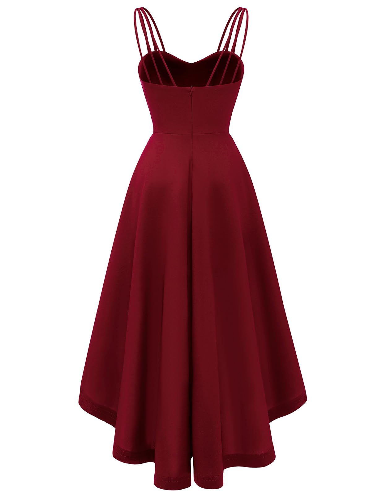 DRESSTELLS Women's Elegant Hi-Low Spaghetti Strap Summer Dress - Flowy Flare Cocktail & Wedding Guest Dress for Bridesmaids, Beach Parties & Special Occasions