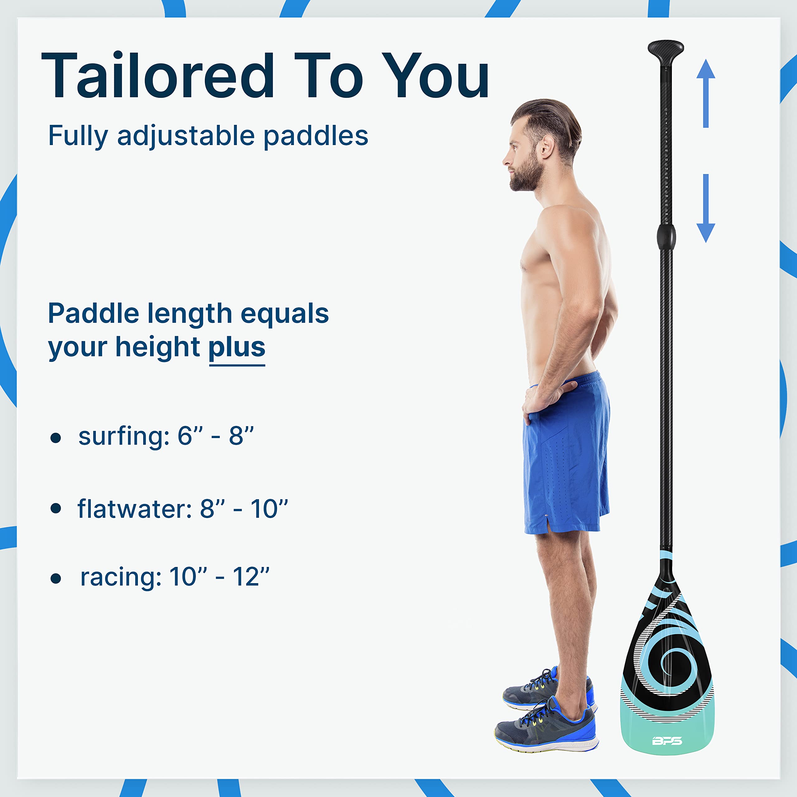 Premium 2-Piece Adjustable Stand Up Paddle Board Paddle - Carbon Fiber/Fiberglass Shaft with Carry Bag | Lightweight SUP Paddle for Kayaking, Surfing & Water Sports | Ideal for Lakes, Rivers & Ocean Adventures