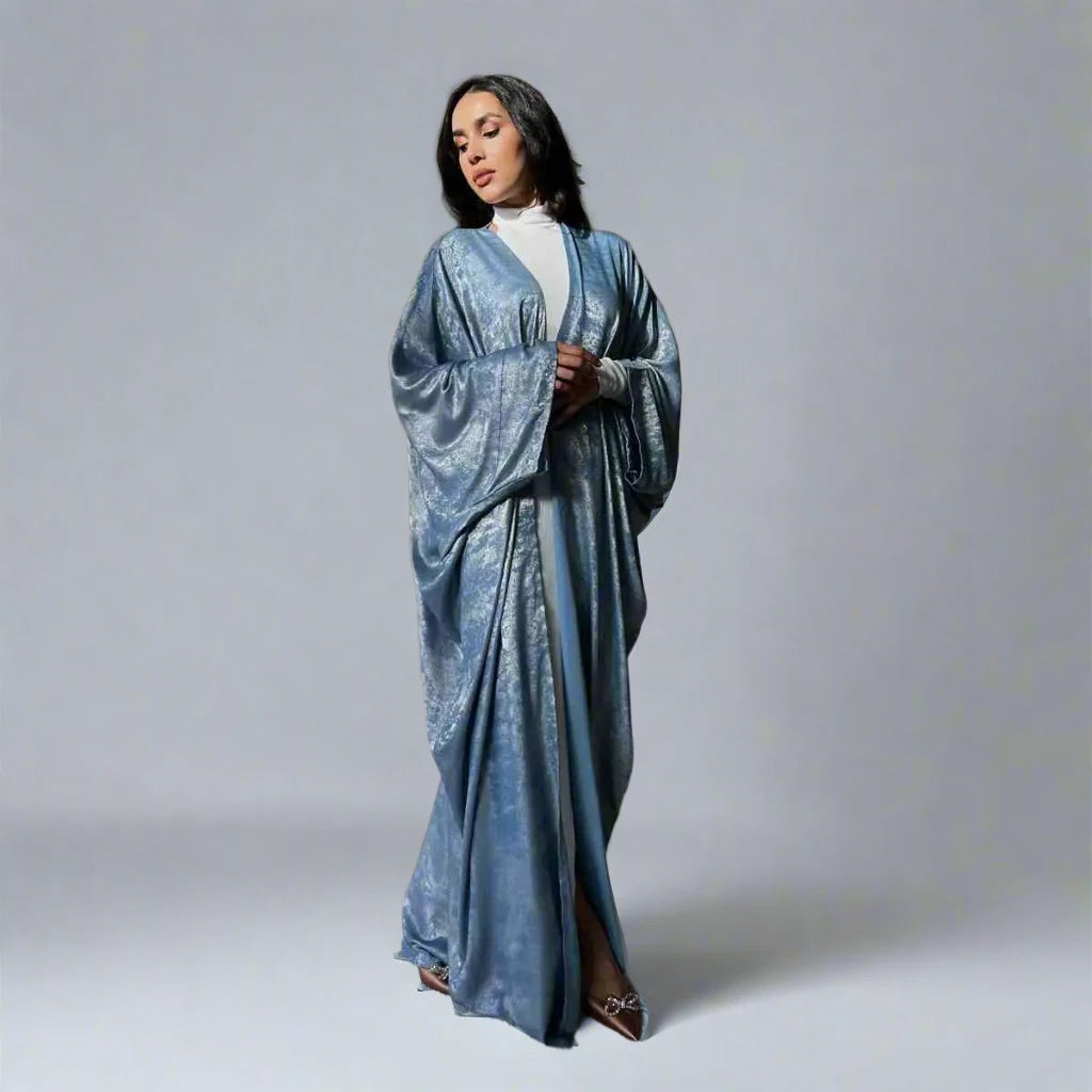 Elegant Muslim Women's Bronzing Cardigan Open Abaya Dress - Modest Islamic Fashion for Prayer, Mosque & Everyday Wear