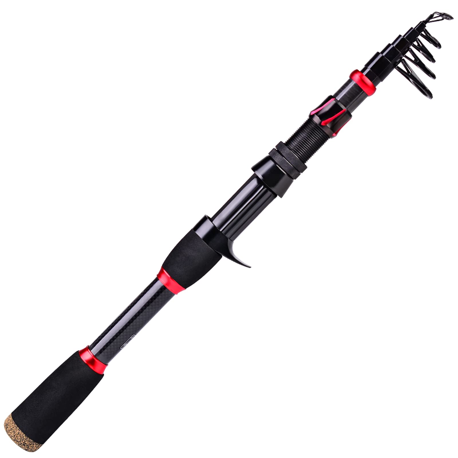 Premium 6.9ft Carbon Fiber Telescopic Fishing Rod and Reel Combo - Spinning/Baitcasting Reel Set for Saltwater, Freshwater & Ice Fishing - Ideal for Bass, Trout, and Walleye - Perfect for Shore Fishing, Boat Angling, and Winter Ice Adventures