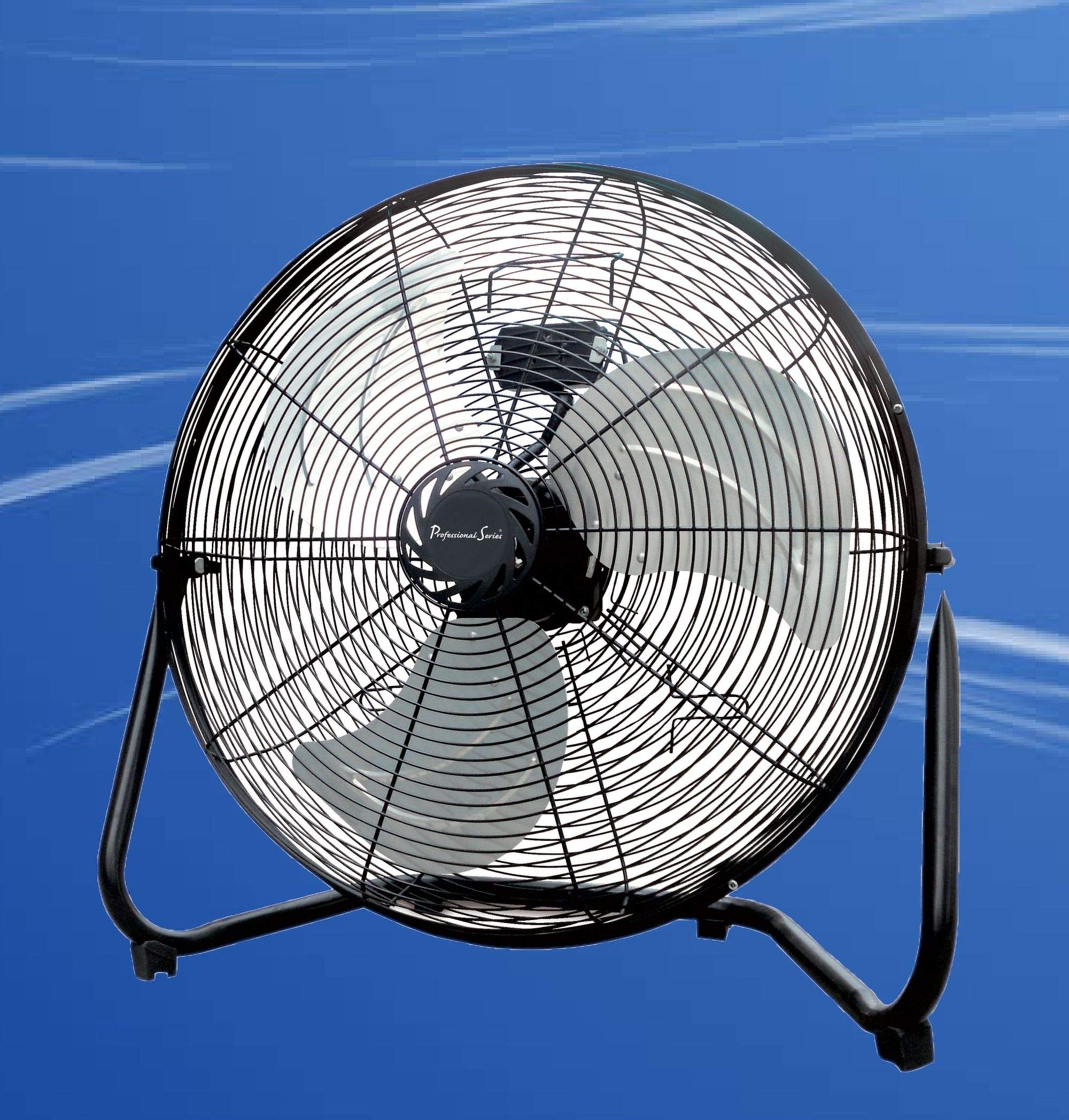 Continental PS73519 18-Inch Black Floor Fan - High Velocity Cooling for Home, Office, and Outdoor Use