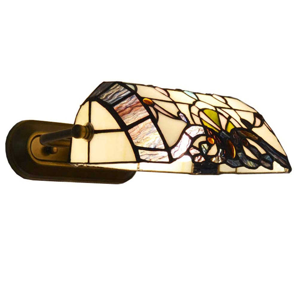 Baroque Tiffany Style Balcony Wall Lamps - Antique Glass Corridor Sconce with Mirror Front - Perfect for Hallway, Staircase & Victorian Home Decor
