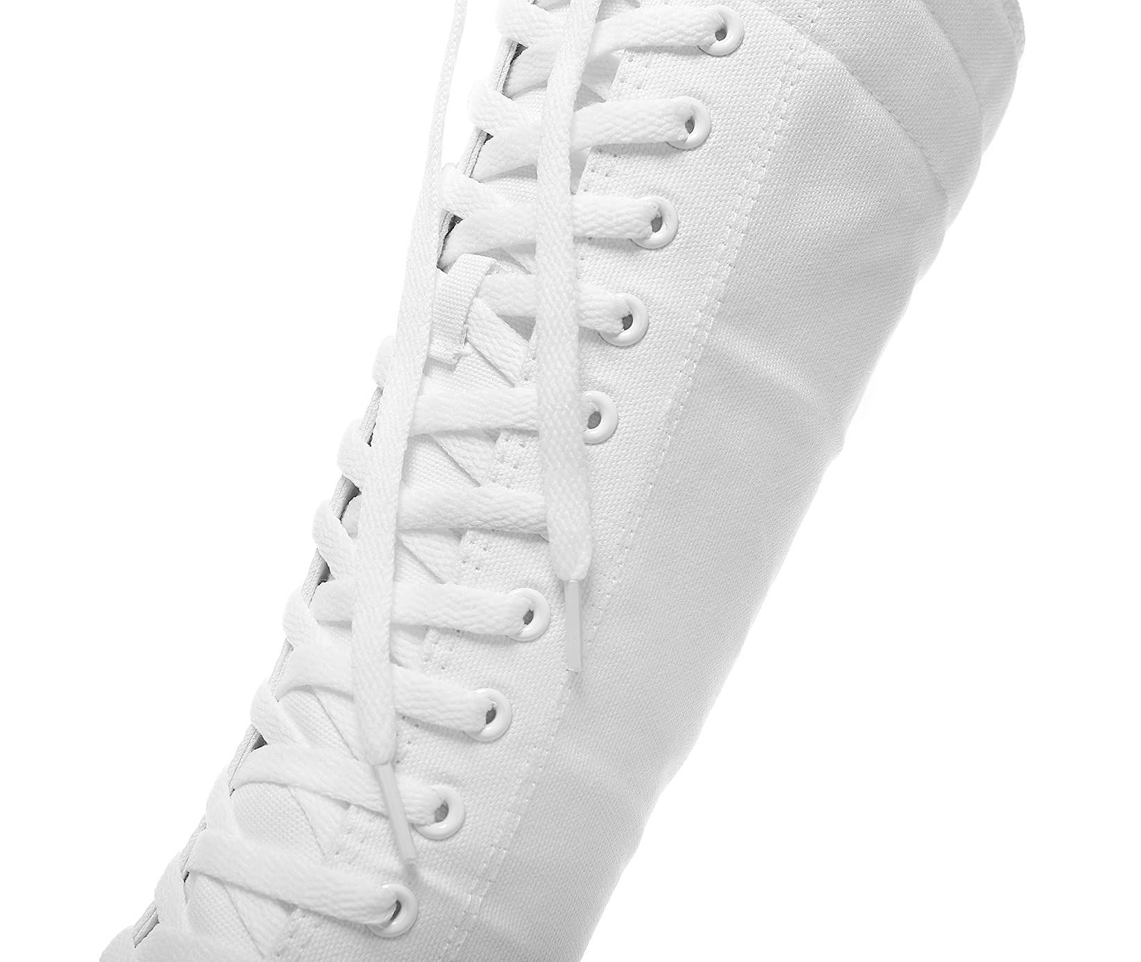 Women's Tall Canvas Lace-Up Knee High Sneakers - Comfortable Fashion Boots for Casual Wear, Walking & Outdoor Activities