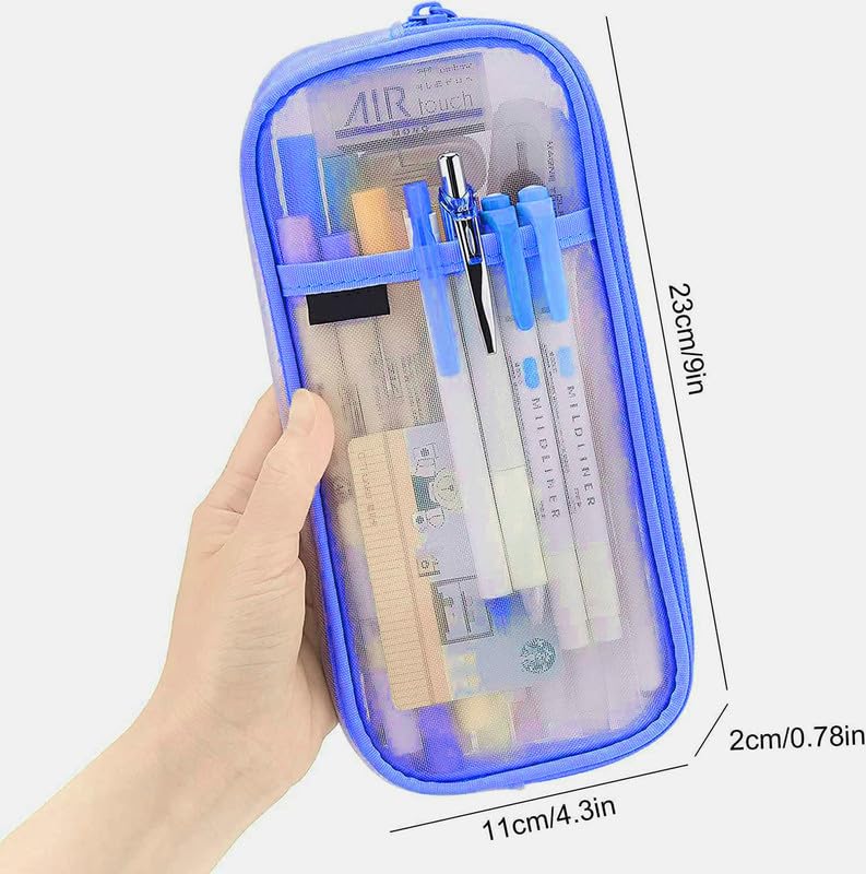 Durable Mesh Pencil Case for School & Travel - Multi-Purpose Stationery Organizer for Kids, Teens & Adults | Perfect for Office, College, Backpack & Makeup Storage