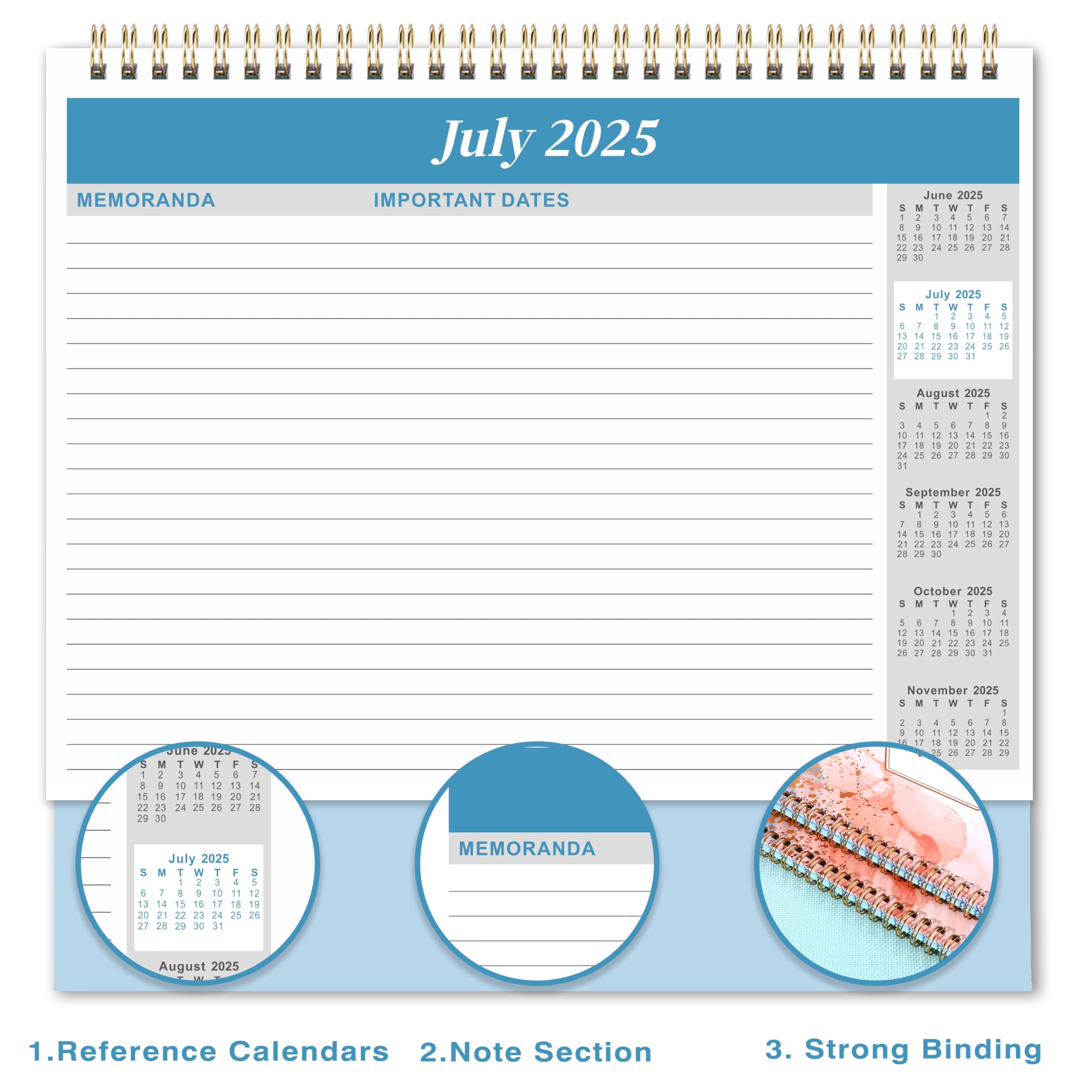2025-2026 18-Month Desk Calendar | July 2025 - December 2026 | 9.8