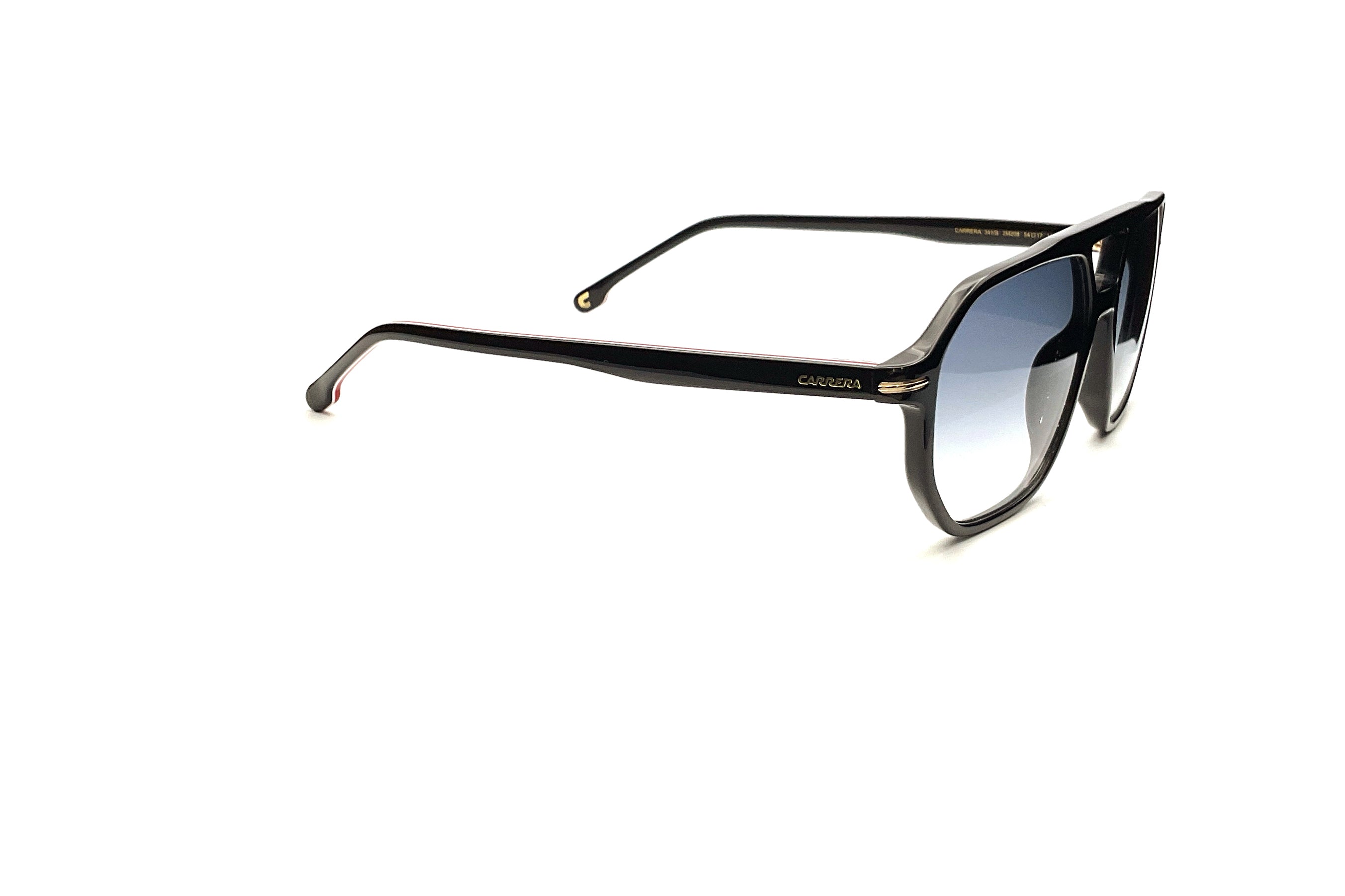 Carrera 341/S Sunglasses - Black & Gold Aviator Style for Men & Women - Perfect for Driving, Outdoor Sports & Fashion Accessories